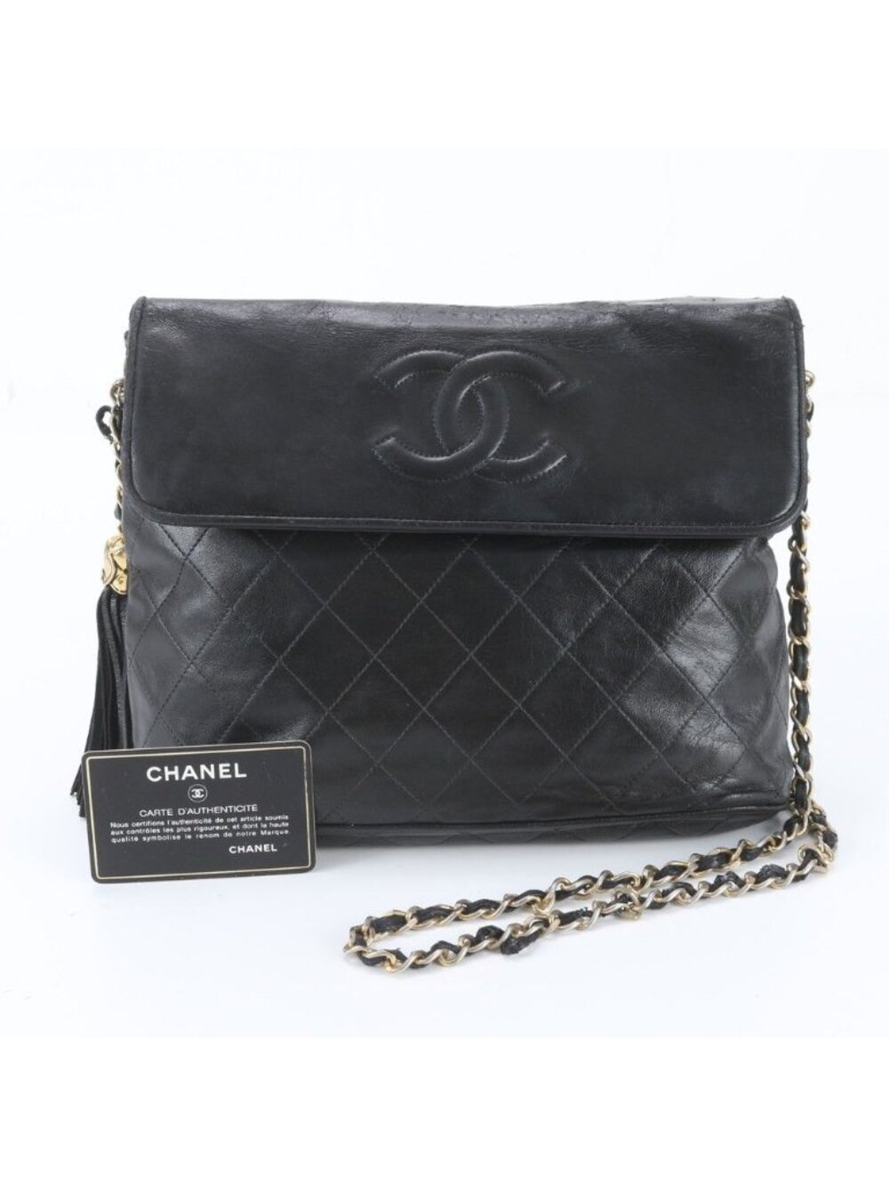 Chanel Card Quilted Chain Leather Shoulder Bag